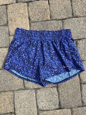 Nike Dri-Fit Blue Pink Abstract Print Running Shorts Size S